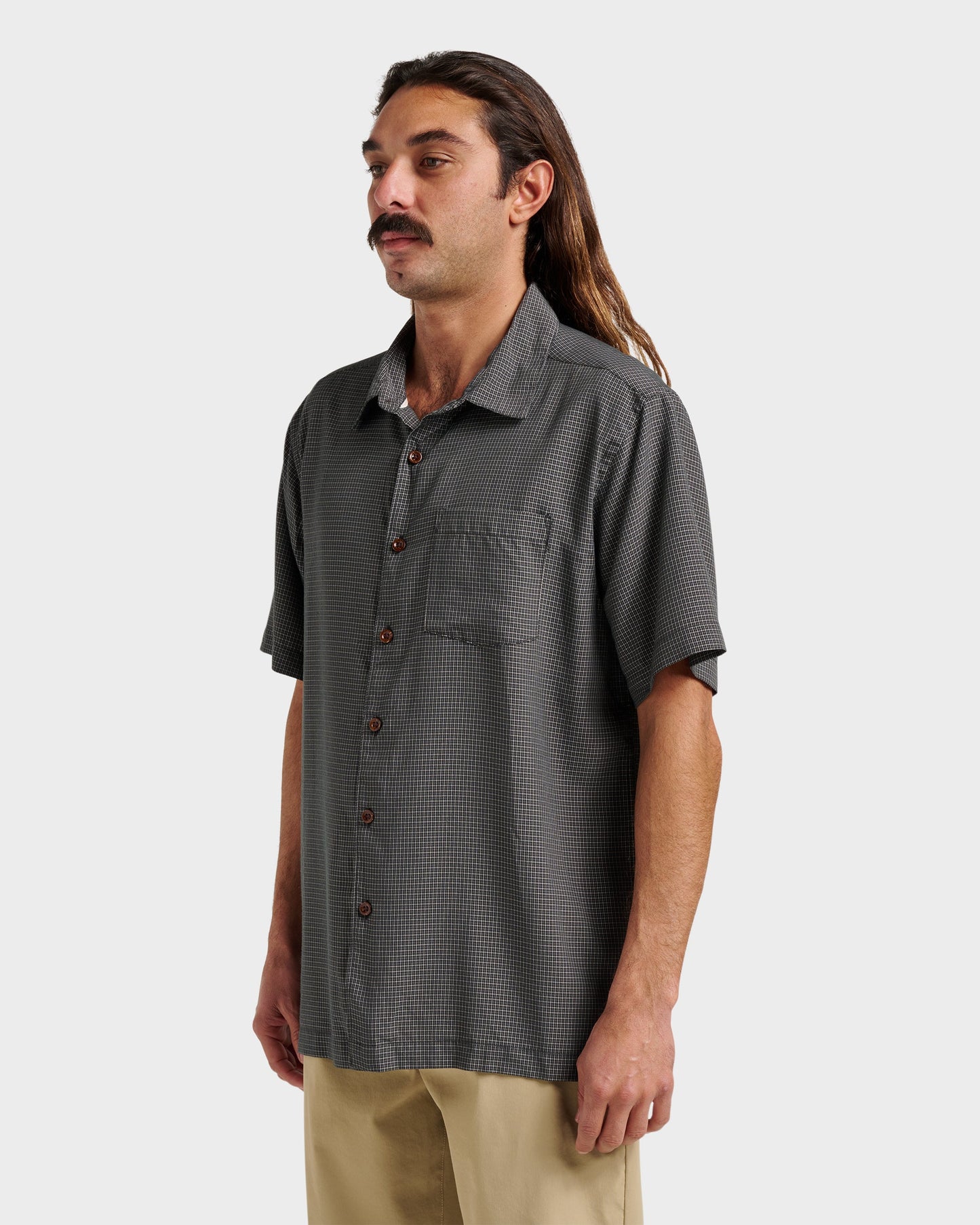 Waterman Check Out Shirt - Phantom Quick Silver Phantom