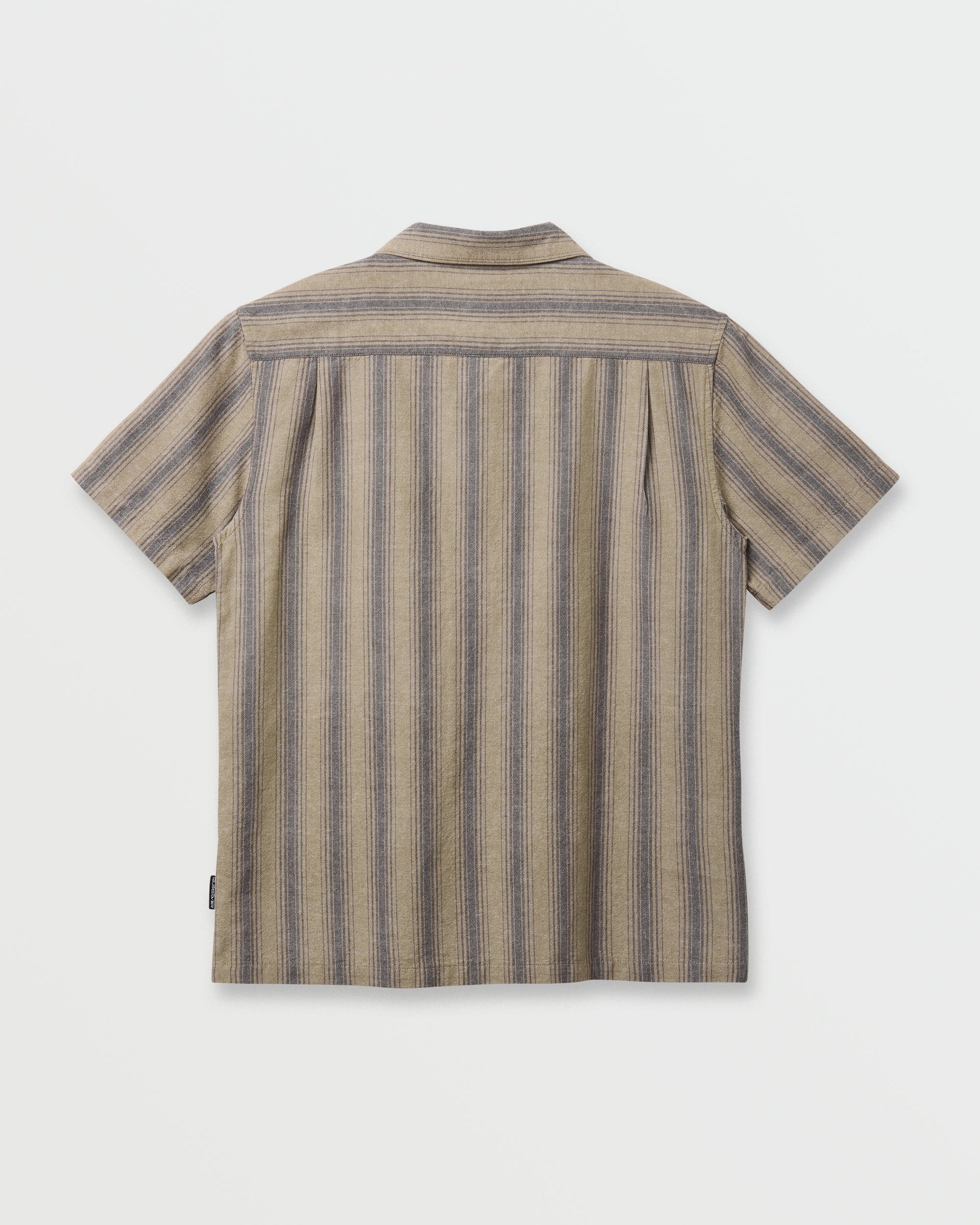 Oxford Stripe Casual Short Sleeve Shirt - Fallen Rock Quick Silver Fallen Rock