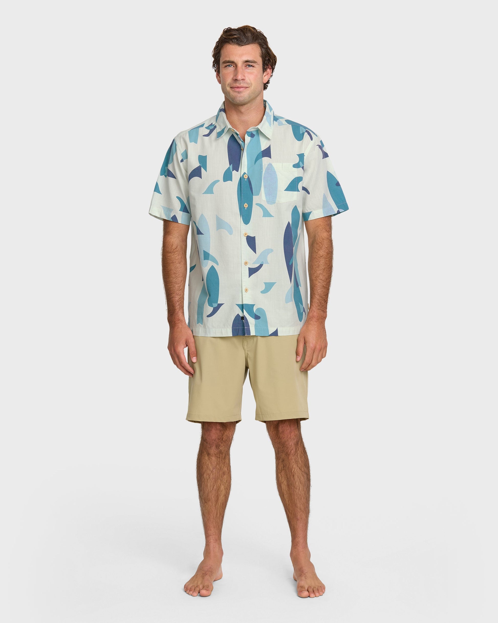 Waterman Boardo Shirt - Sea Blue Quick Silver Sea Blue