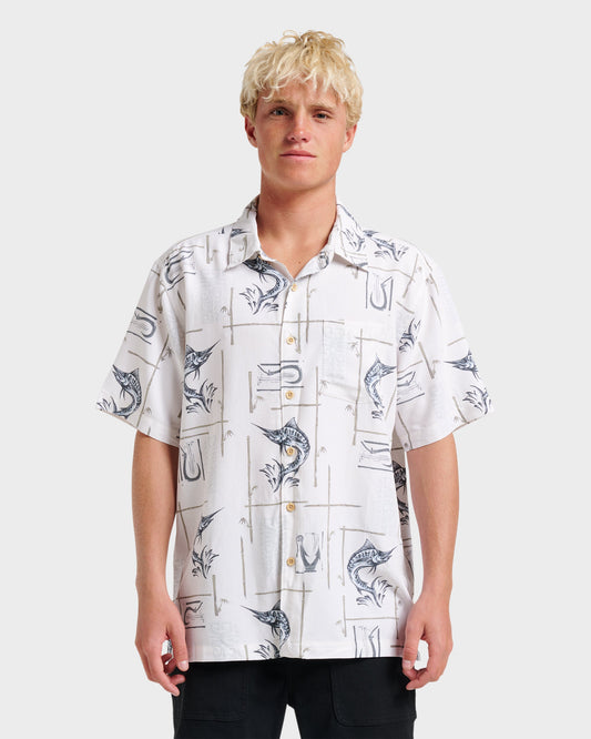 Waterman Big Day Short Sleeve Shirt - White Quick Silver White