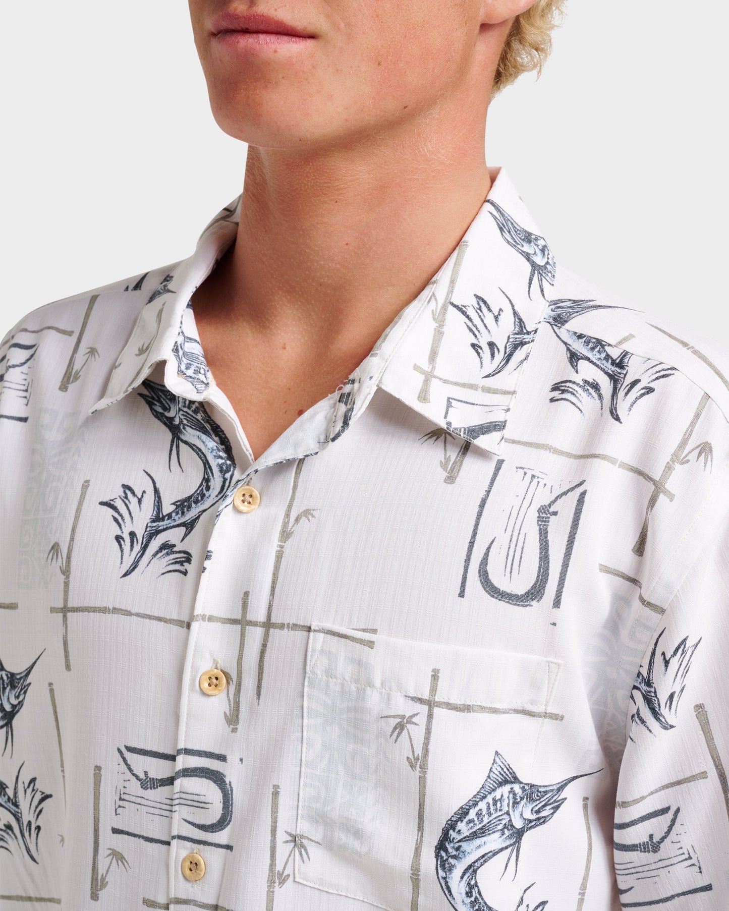 Waterman Big Day Short Sleeve Shirt - White Quick Silver White
