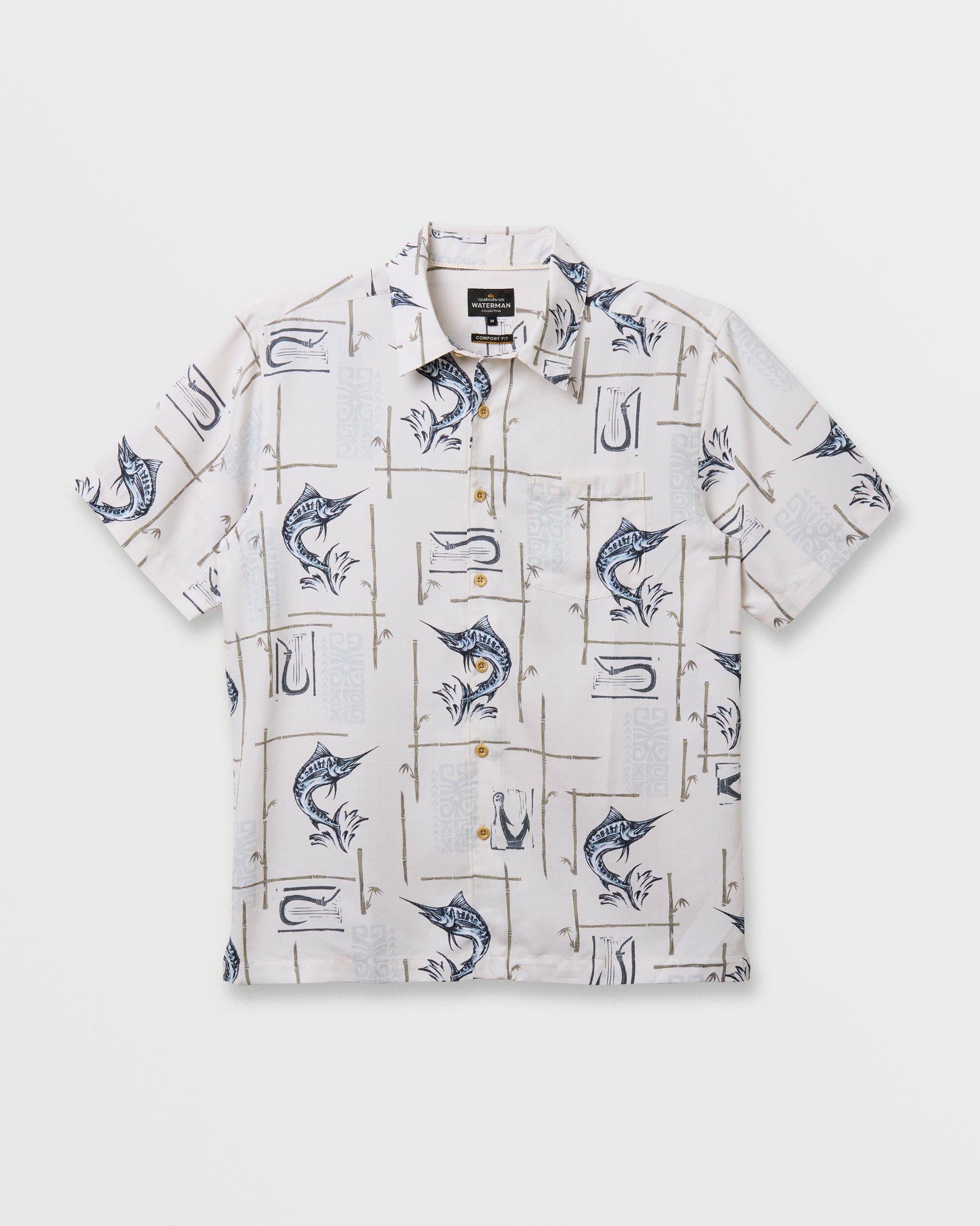 Waterman Big Day Short Sleeve Shirt - White Quick Silver White