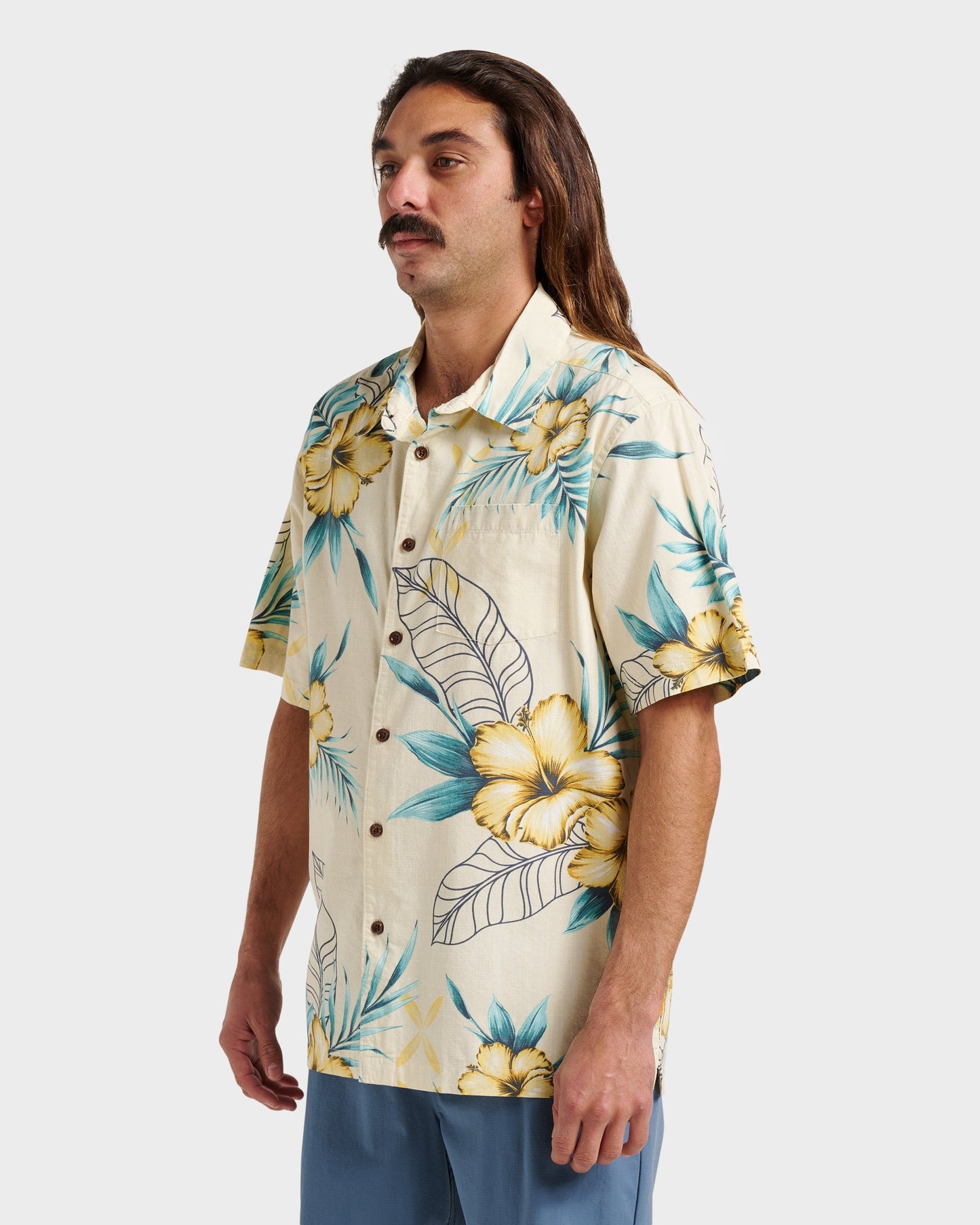 Waterman Playita Floral Shirt - Hay Quick Silver Hay