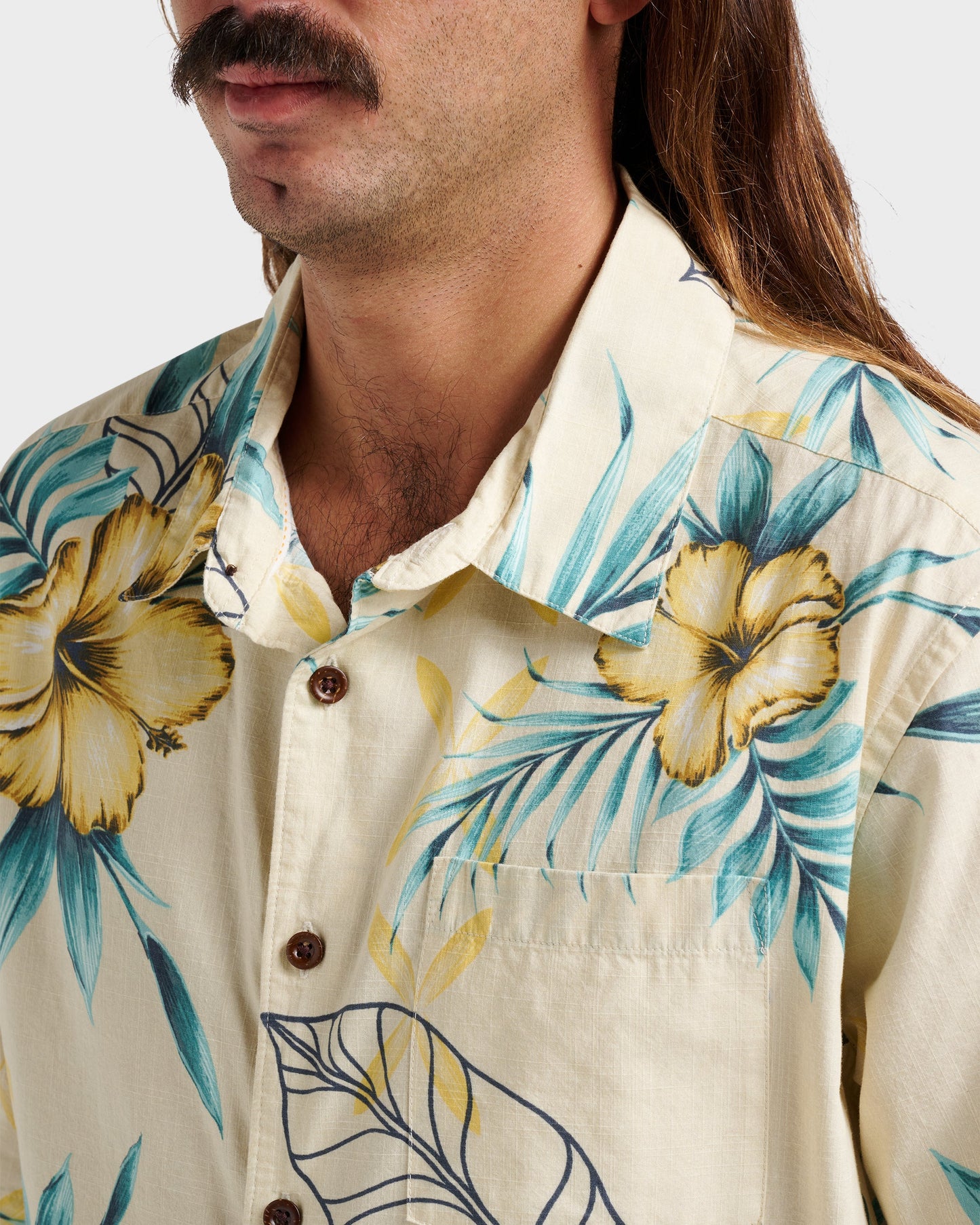 Waterman Playita Floral Shirt - Hay Quick Silver Hay