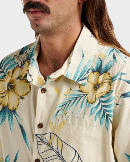 Waterman Playita Floral Shirt - Hay Quick Silver Hay