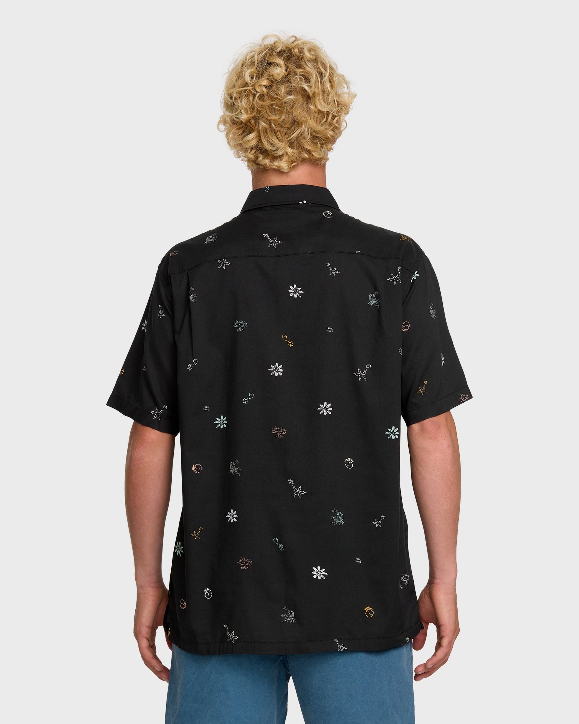 Beach Club Classic Short Sleeve Shirt - Black Quick Silver Black