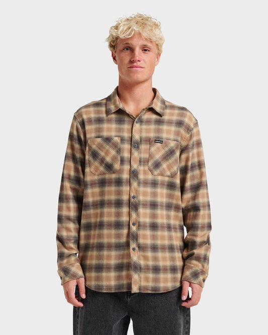 Terrace Stretch Flannel Shirt - Almond Quick Silver Almond