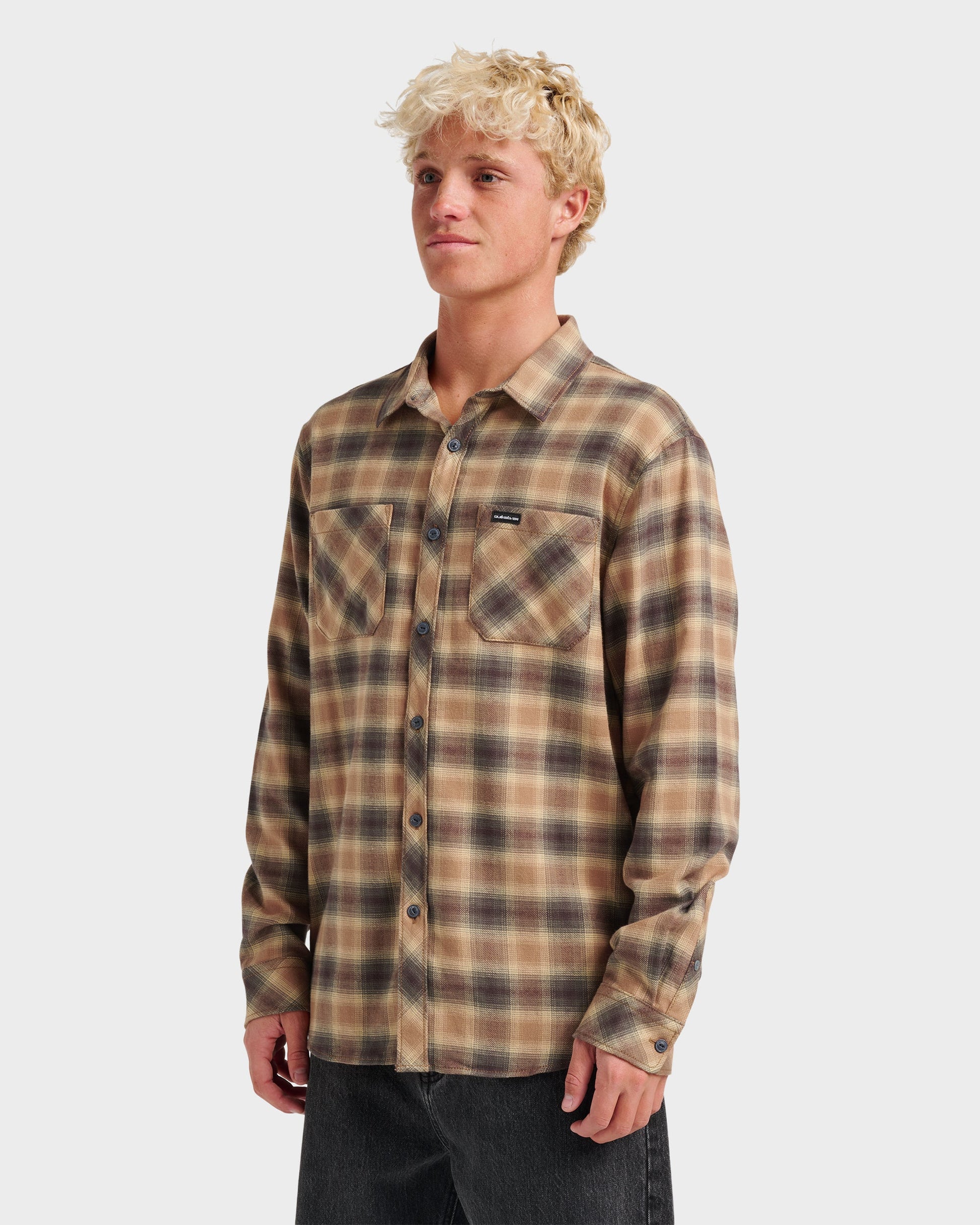 Terrace Stretch Flannel Shirt - Almond Quick Silver Almond