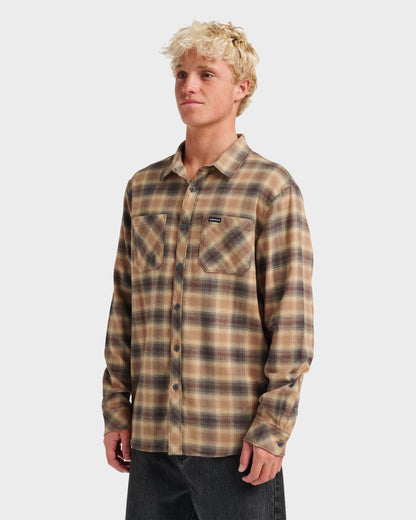 Terrace Stretch Flannel Shirt - Almond Quick Silver Almond