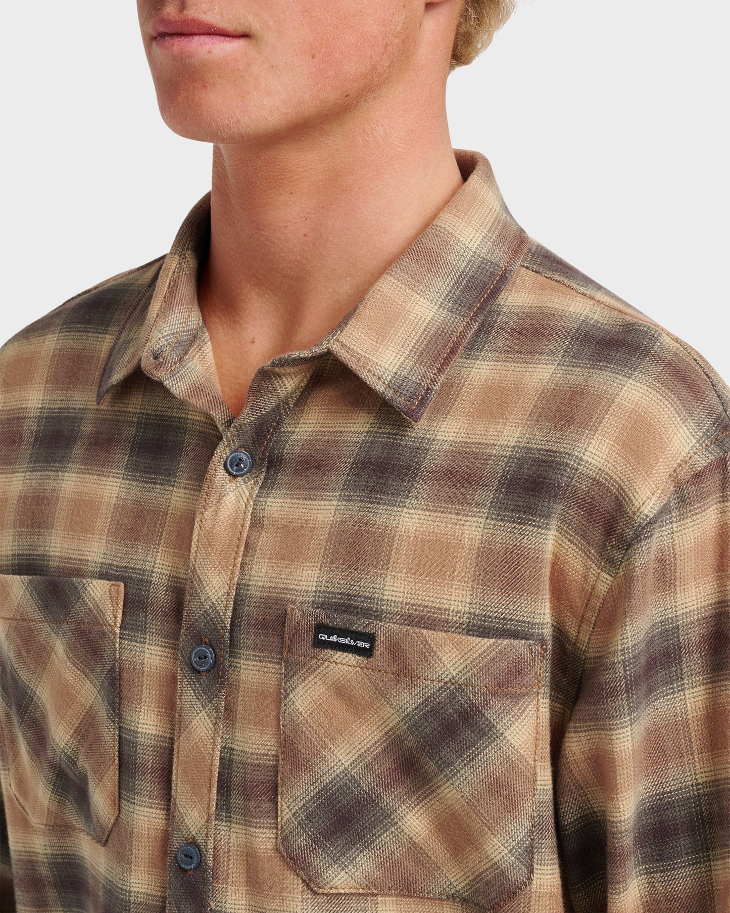 Terrace Stretch Flannel Shirt - Almond Quick Silver Almond