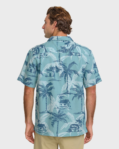 Waterman Off The Grid Shirt - Aqua Quick Silver Aqua