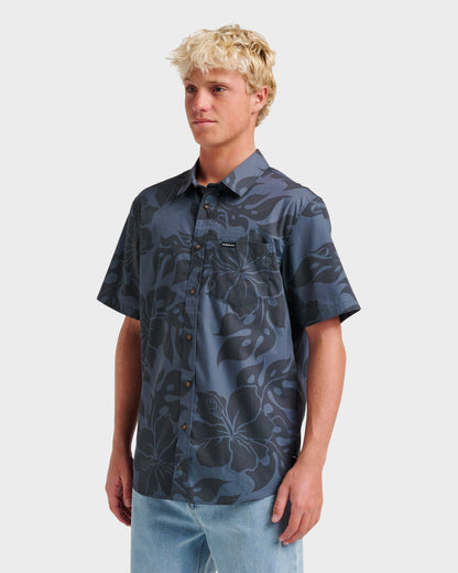 Oceanview Classic Short Sleeve Shirt - Phantom Quick Silver Phantom