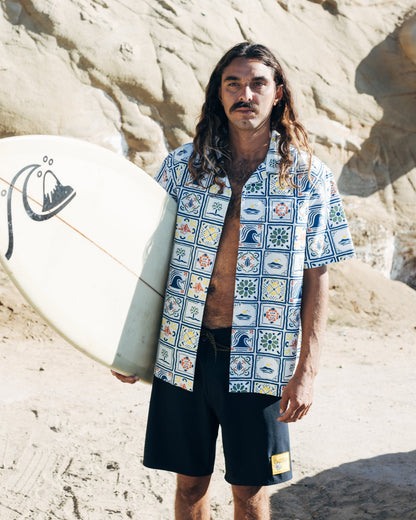 Quiksilver x Pacifico Baja Casual Short Sleeve Shirt - Off White Quick Silver Off White