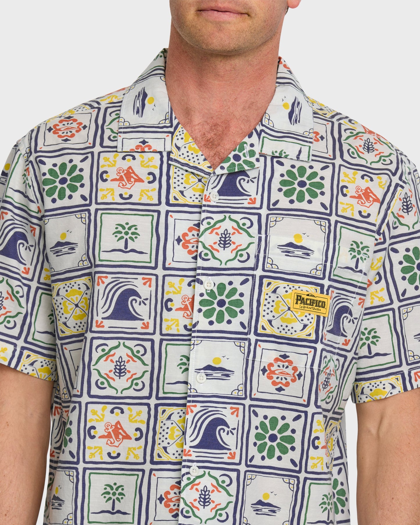Quiksilver x Pacifico Baja Casual Short Sleeve Shirt - Off White Quick Silver Off White