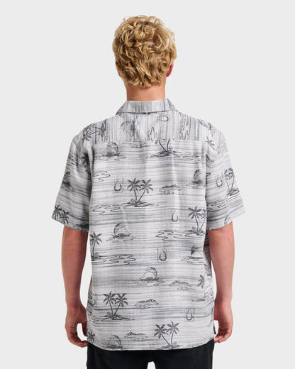 Waterman Island Daze Short Sleeve Shirt - Phantom Quick Silver Phantom