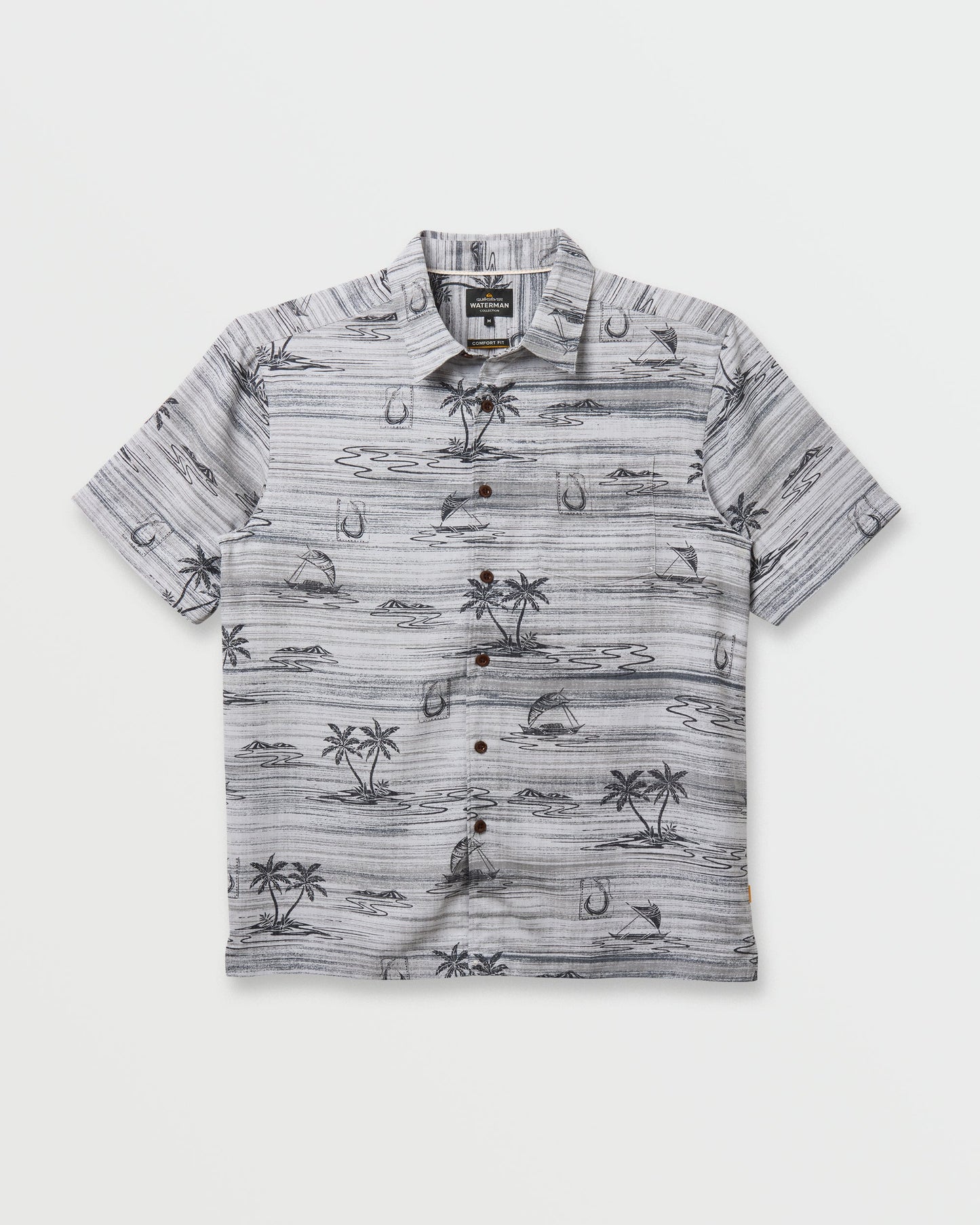 Waterman Island Daze Short Sleeve Shirt - Phantom Quick Silver Phantom