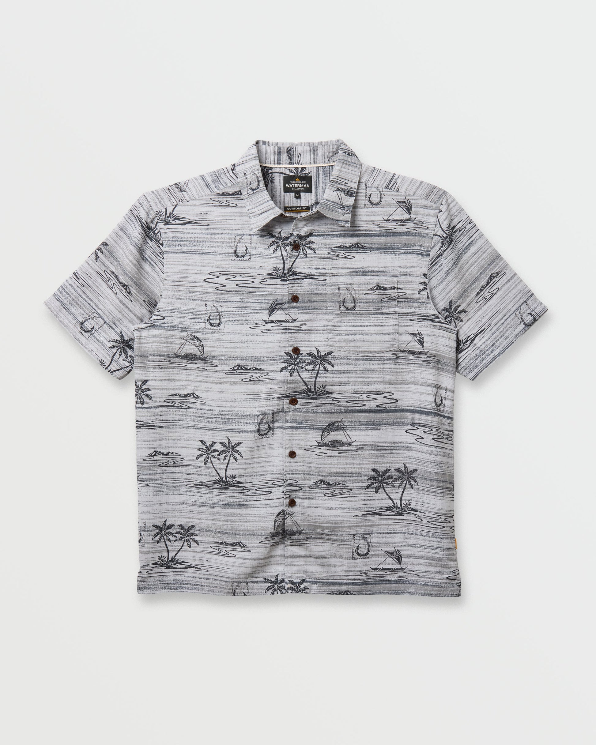 Waterman Island Daze Short Sleeve Shirt - Phantom Quick Silver Phantom