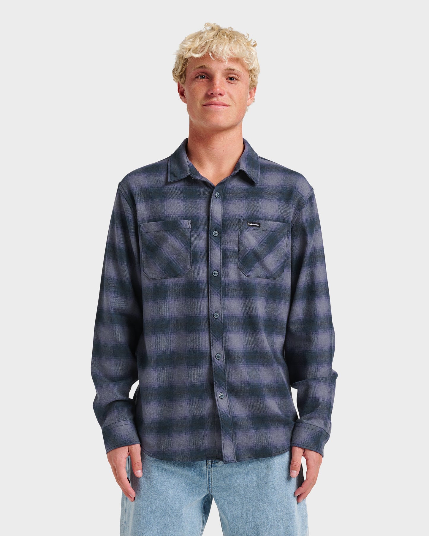 Terrace Stretch Flannel Shirt - Phantom Quick Silver Phantom
