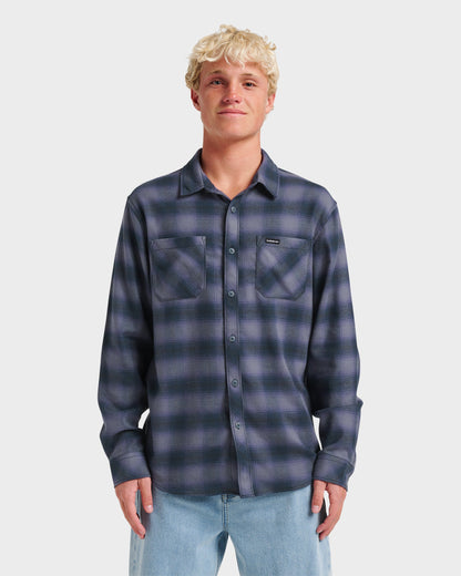 Terrace Stretch Flannel Shirt - Phantom Quick Silver Phantom