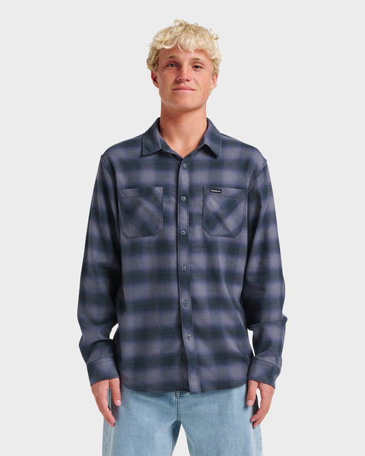 Terrace Stretch Flannel Shirt - Phantom Quick Silver Phantom