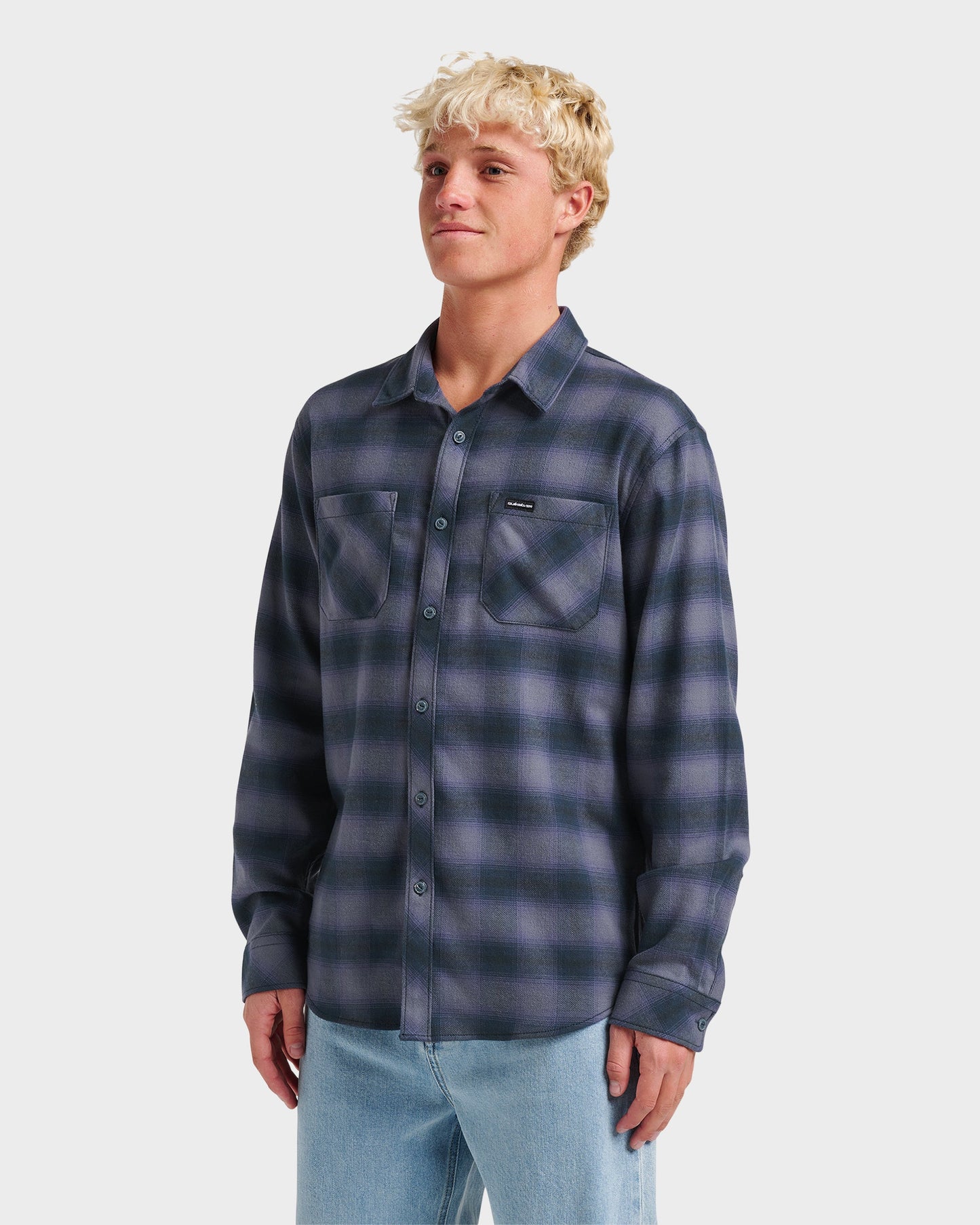 Terrace Stretch Flannel Shirt - Phantom Quick Silver Phantom