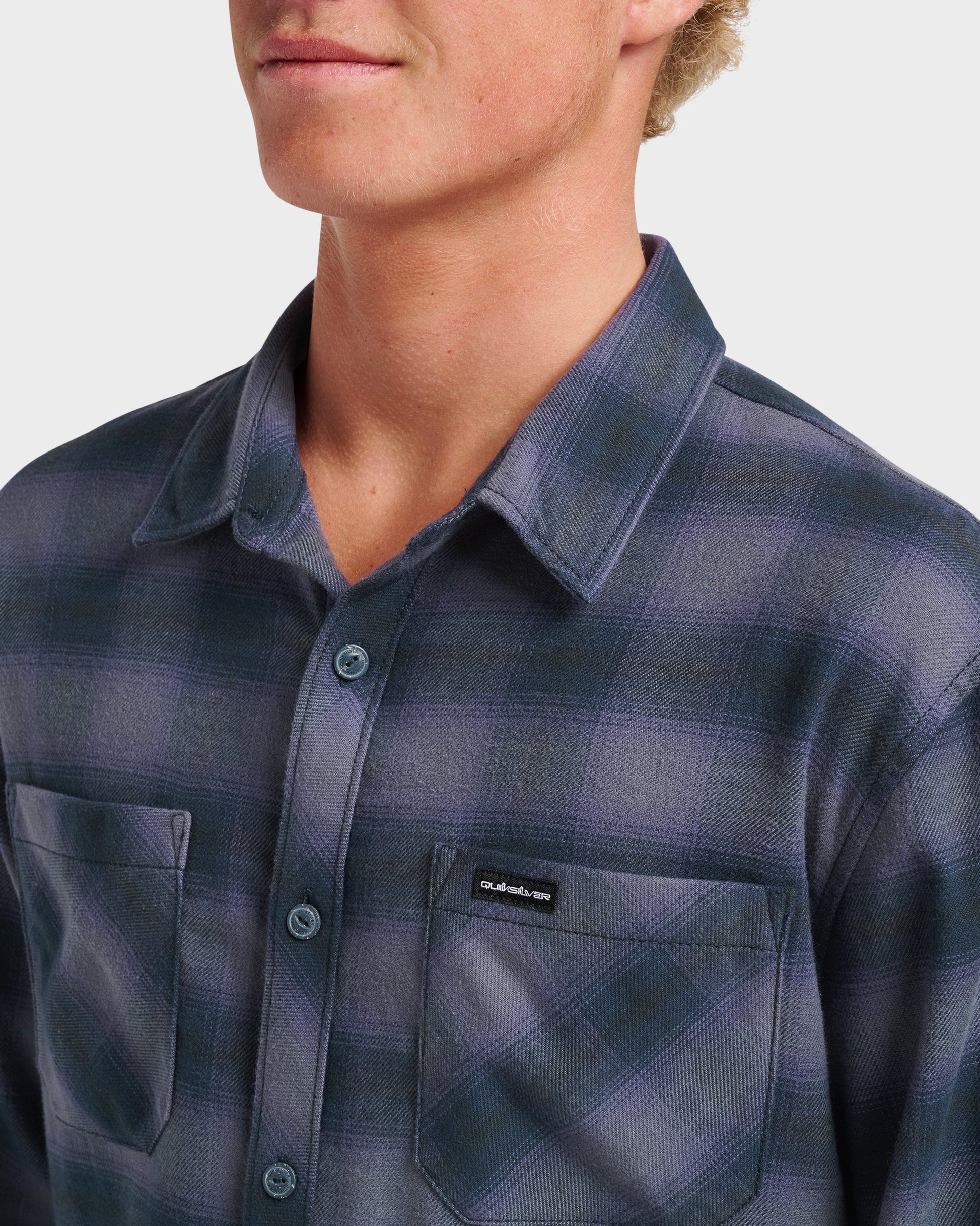 Terrace Stretch Flannel Shirt - Phantom Quick Silver Phantom