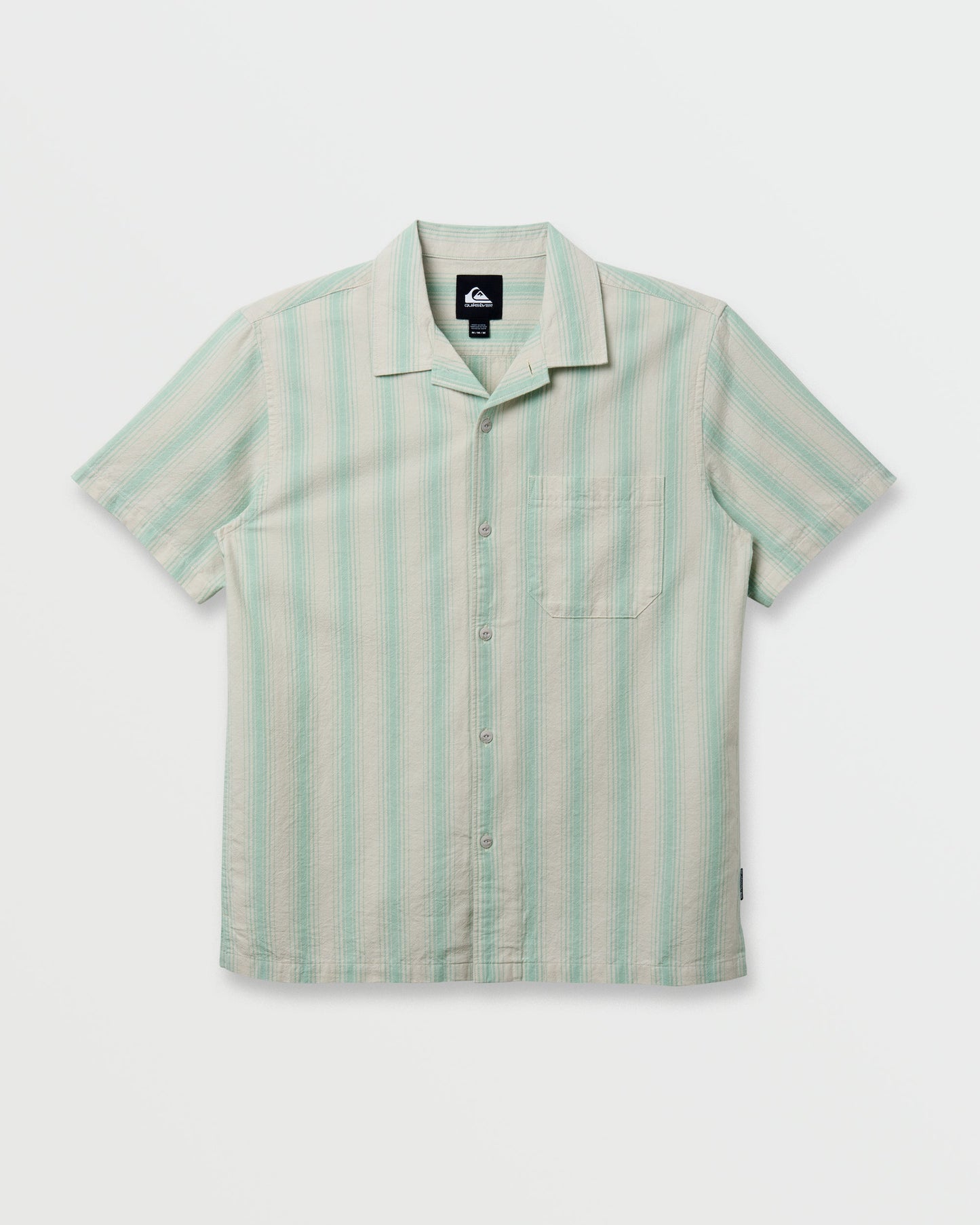 Oxford Stripe Casual Short Sleeve Shirt - Moonstruck Quick Silver Moonstruck