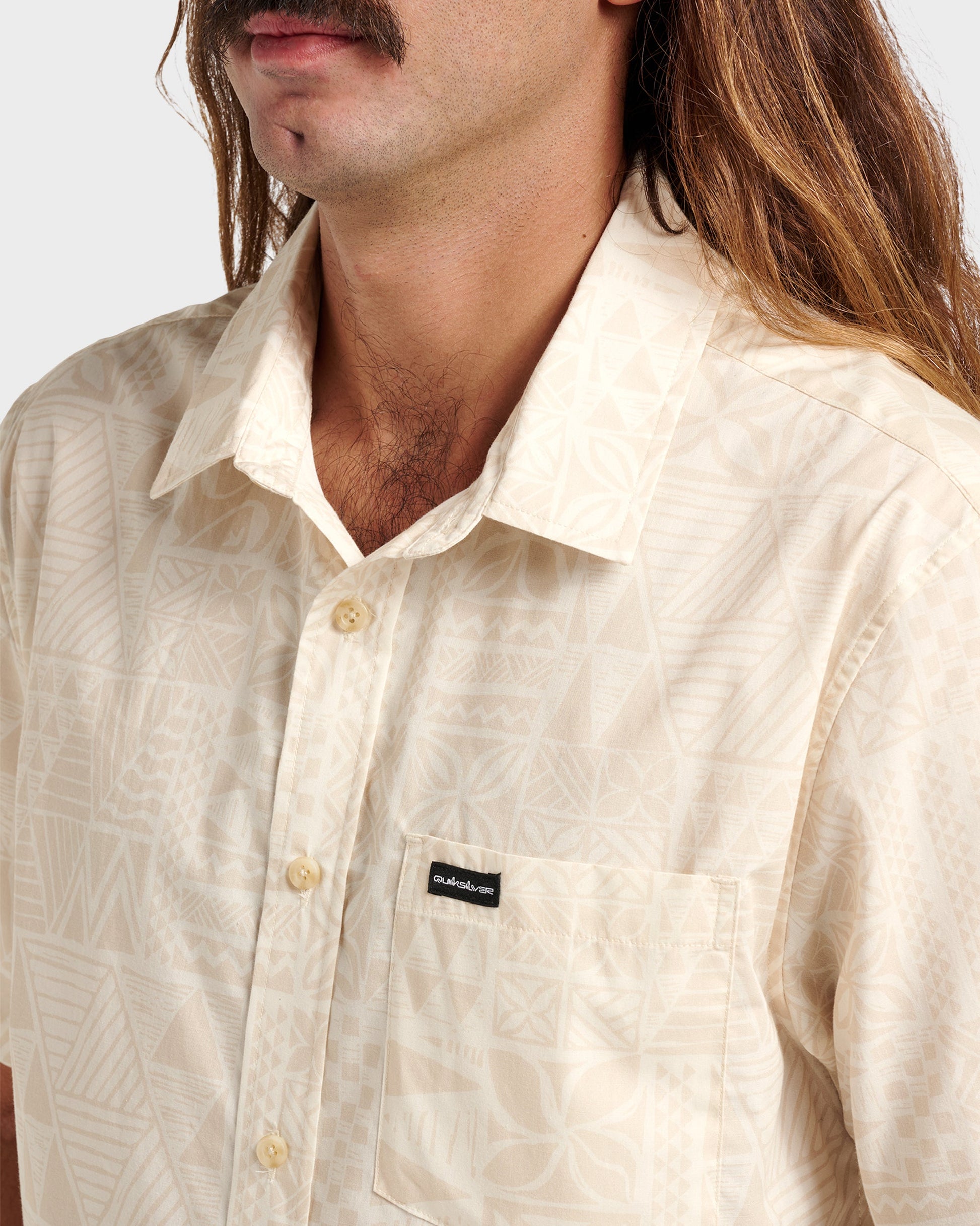Makaha Classic Short Sleeve Shirt - Off White Quick Silver Off White