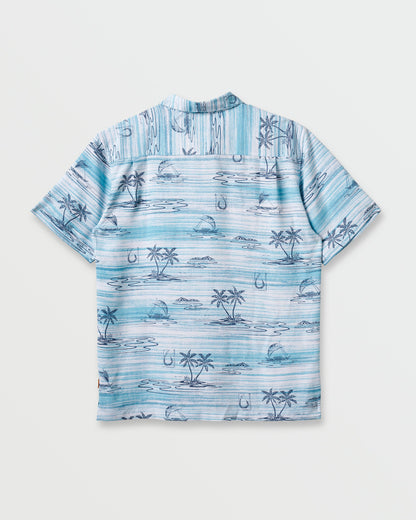 Waterman Island Daze Short Sleeve Shirt - Aqua Sea Quick Silver Aqua Sea