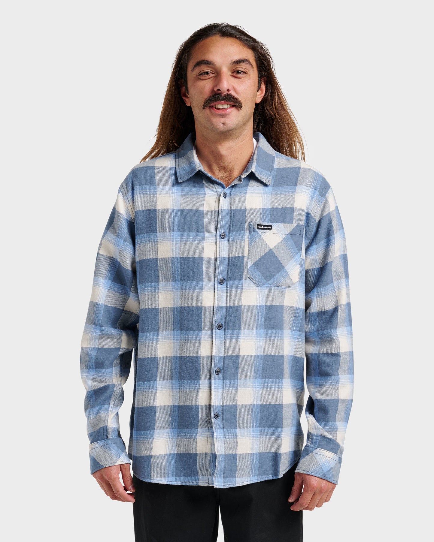 Penmar Check Flannel Shirt - China Blue Quick Silver China Blue