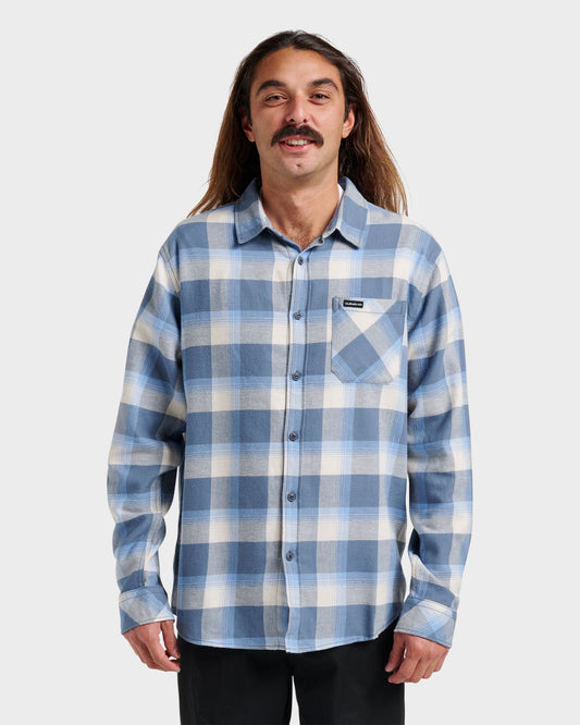 Penmar Check Flannel Shirt - China Blue Quick Silver China Blue