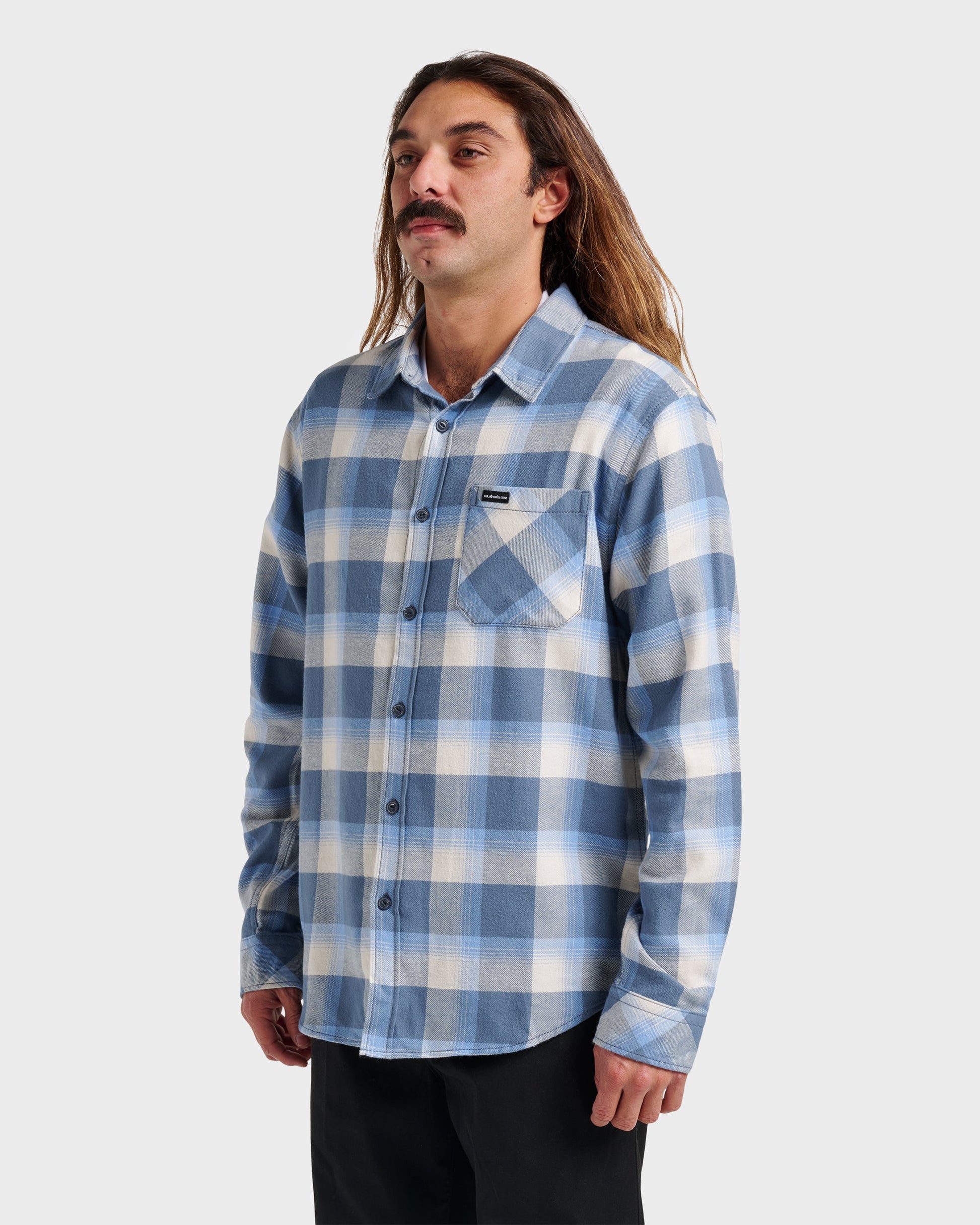 Penmar Check Flannel Shirt - China Blue Quick Silver China Blue