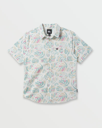 Shades Classic Stretch Short Sleeve Shirt - Off White Quick Silver Off White