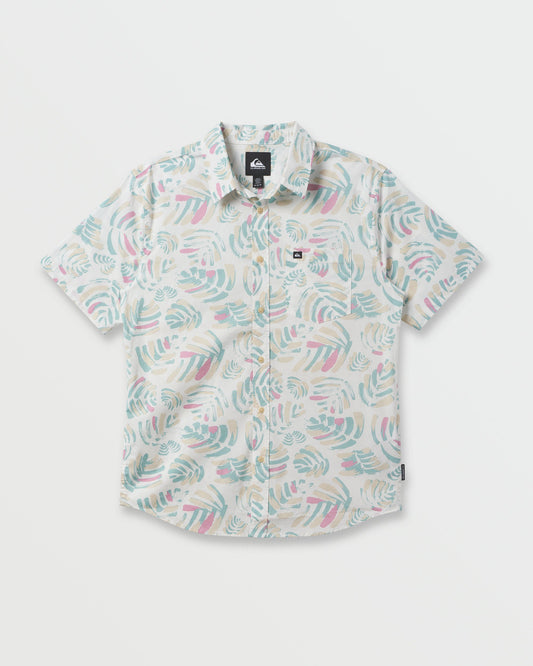 Shades Classic Stretch Short Sleeve Shirt - Off White Quick Silver Off White
