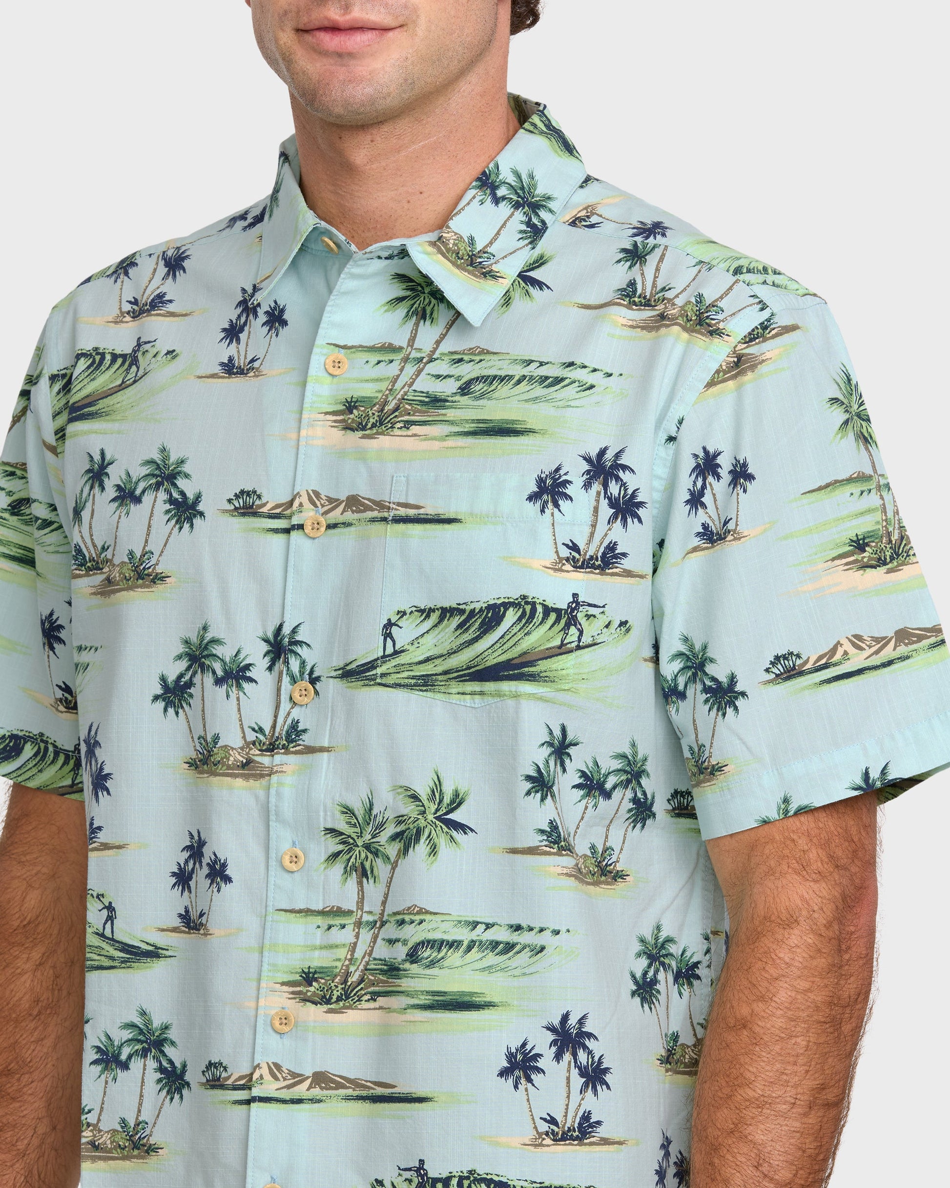 Waterman Day Dreamin' Shirt - Cool Blue Quick Silver Cool Blue