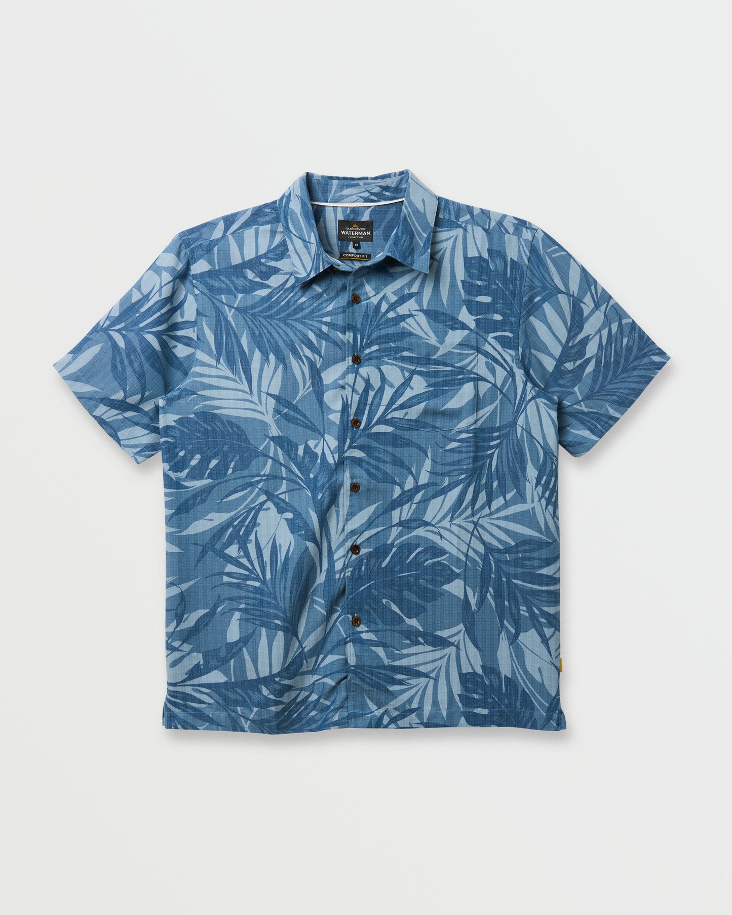 Waterman Botanical Short Sleeve Shirt - Midnight Navy Quick Silver Midnight Navy