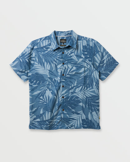 Waterman Botanical Short Sleeve Shirt - Midnight Navy Quick Silver Midnight Navy