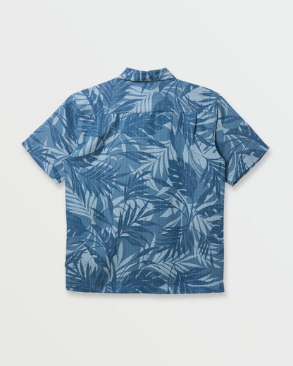 Waterman Botanical Short Sleeve Shirt - Midnight Navy Quick Silver Midnight Navy