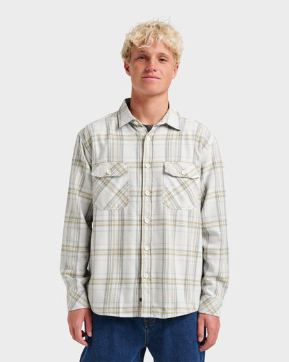 Waterman Bodie Flannel Shirt - Moonbeam Quick Silver Moonbeam