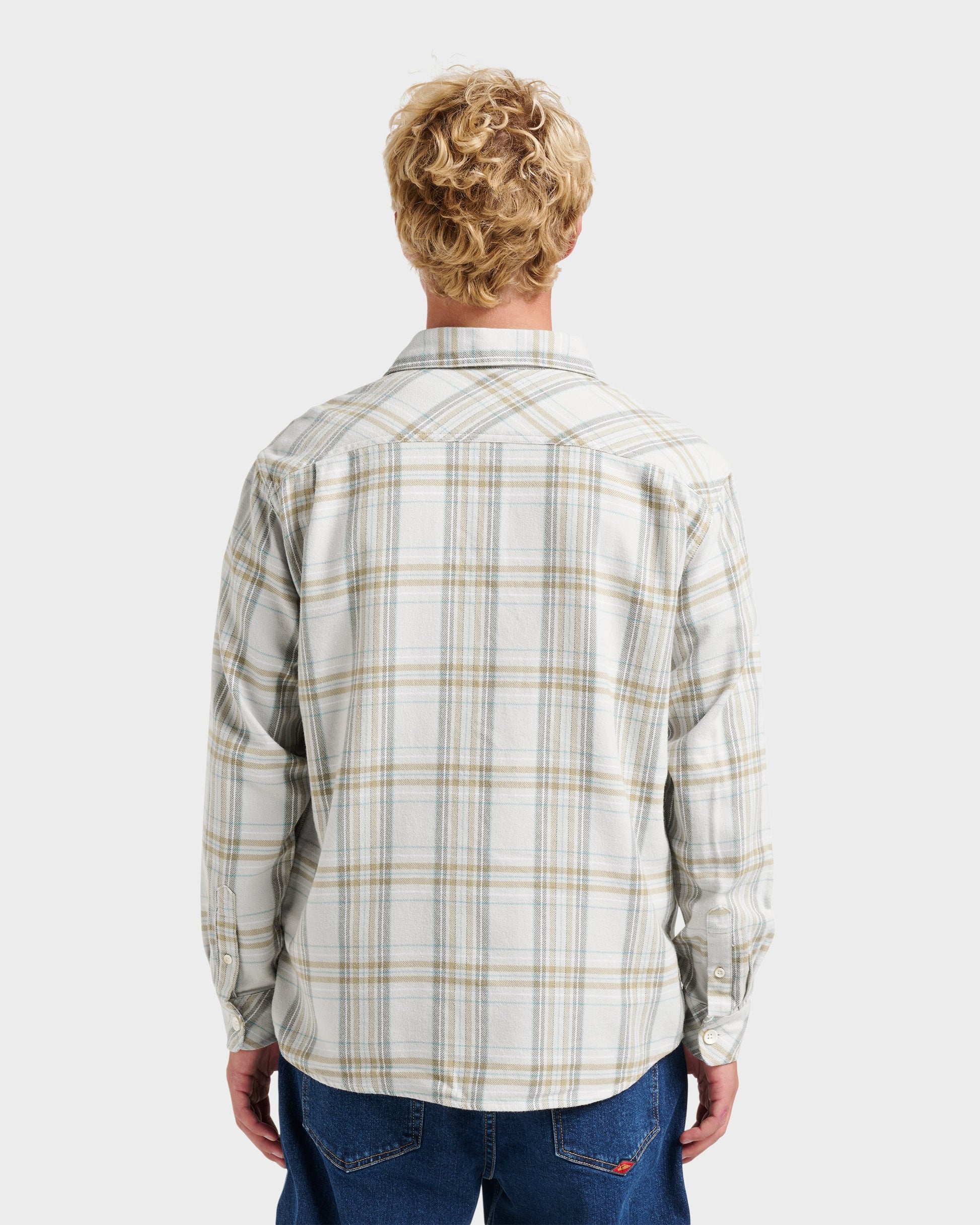 Waterman Bodie Flannel Shirt - Moonbeam Quick Silver Moonbeam