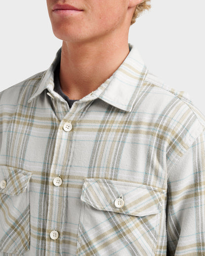 Waterman Bodie Flannel Shirt - Moonbeam Quick Silver Moonbeam