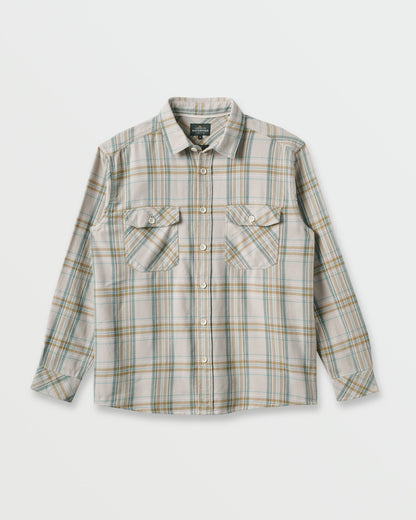 Waterman Bodie Flannel Shirt - Moonbeam Quick Silver Moonbeam