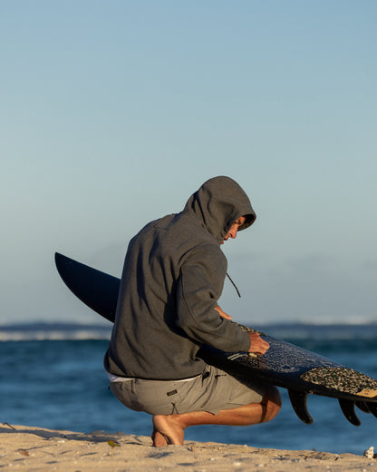 Waterman Departure Zip Sweatshirt - Phantom Heather Quick Silver Phantom Heather