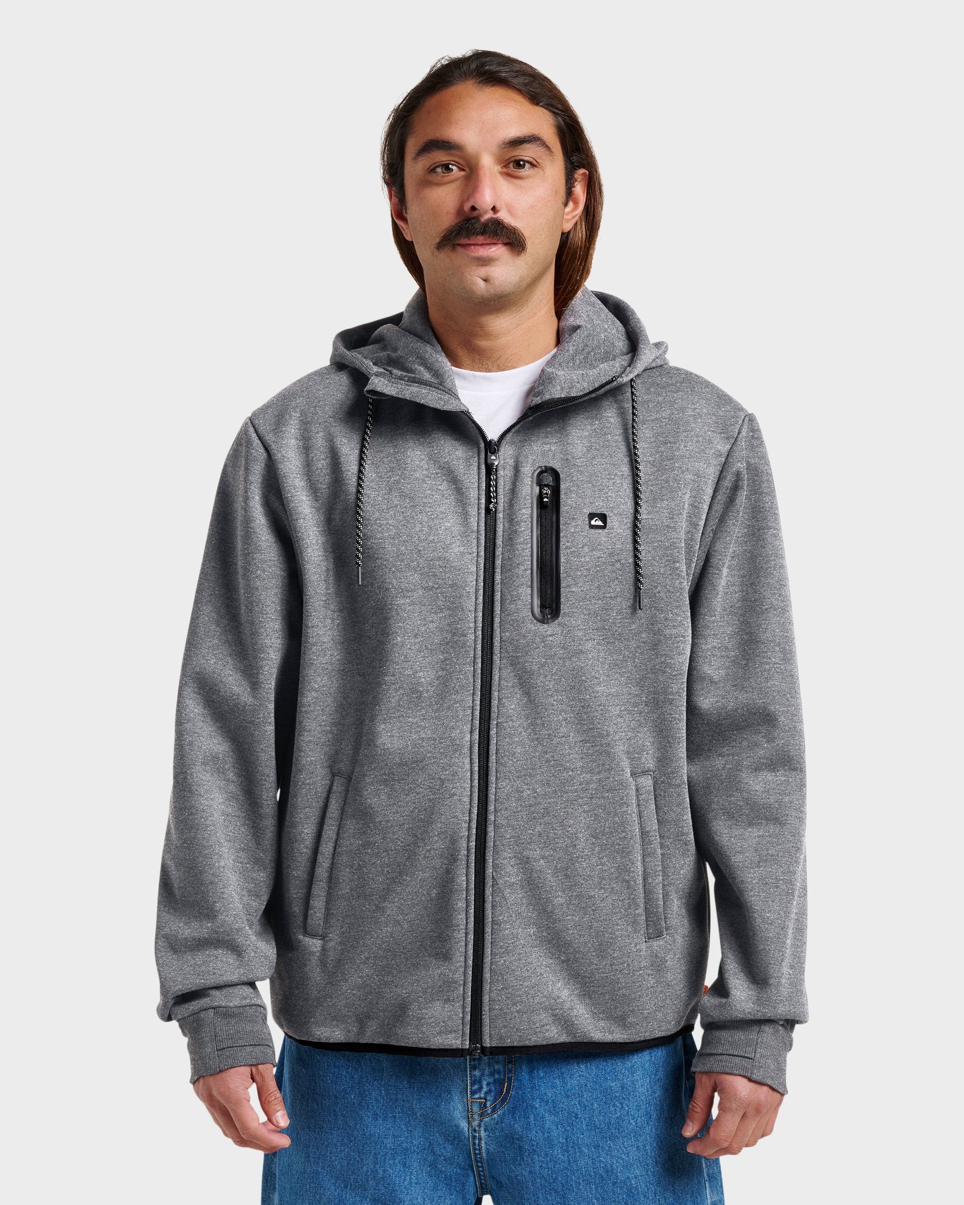 Waterman Departure Zip Sweatshirt - Phantom Heather Quick Silver Phantom Heather