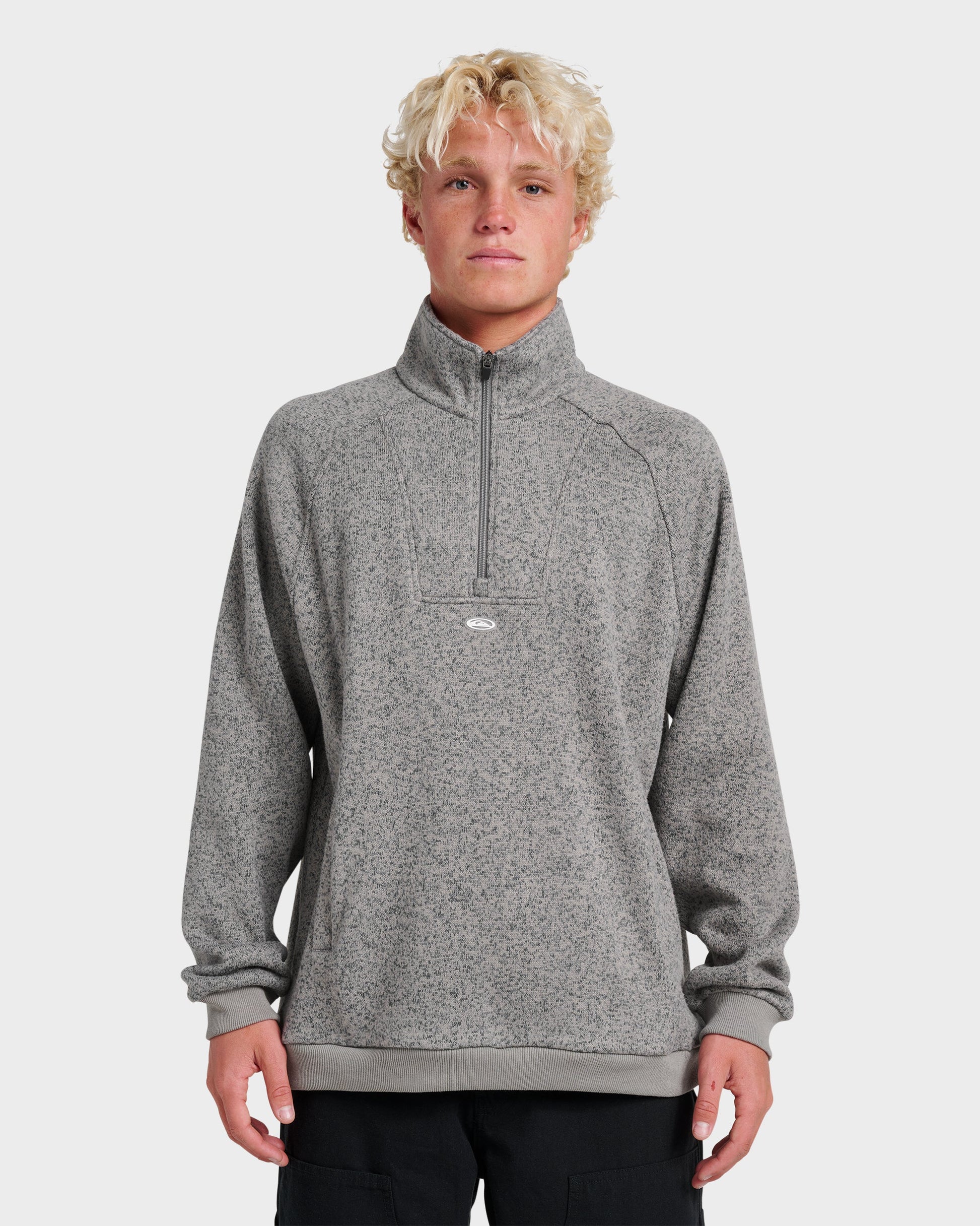 Keller Half Zip Mock Sweatshirt - Smoked Gray Heather Quick Silver Smoked Gray Heather