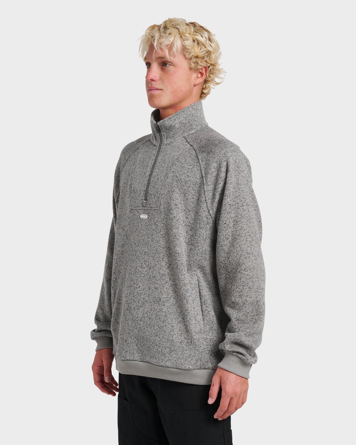 Keller Half Zip Mock Sweatshirt - Smoked Gray Heather Quick Silver Smoked Gray Heather