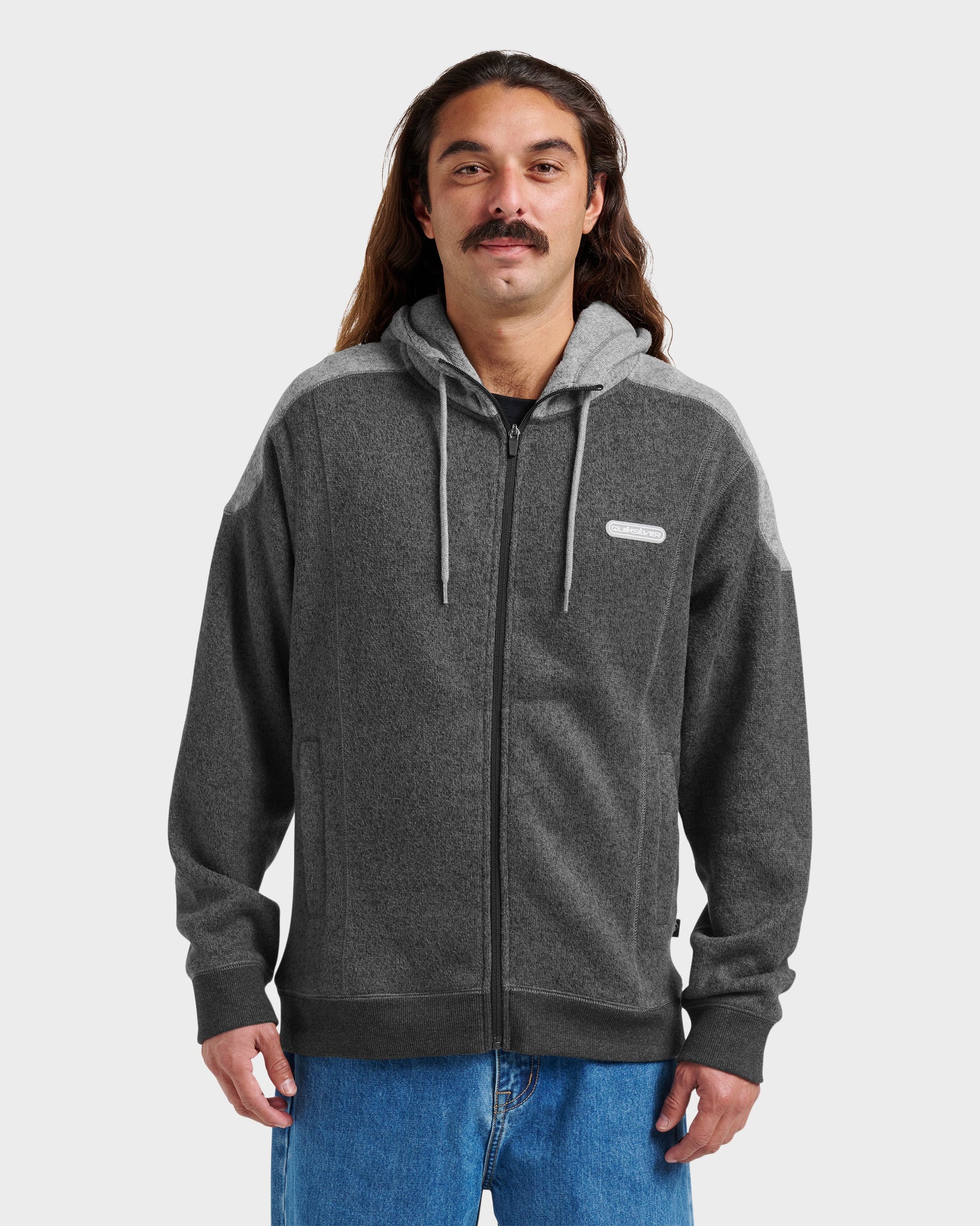 Keller Zip Hoodie - Black Heather Quick Silver Black Heather