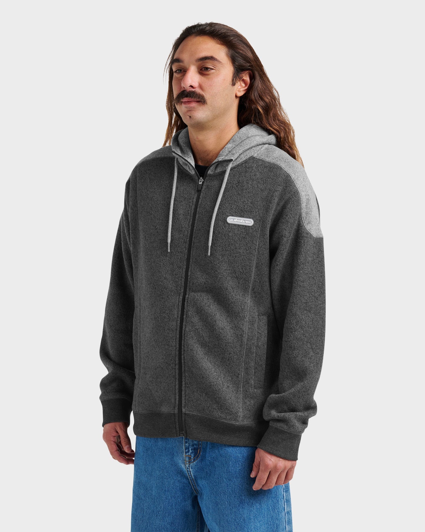 Keller Zip Hoodie - Black Heather Quick Silver Black Heather