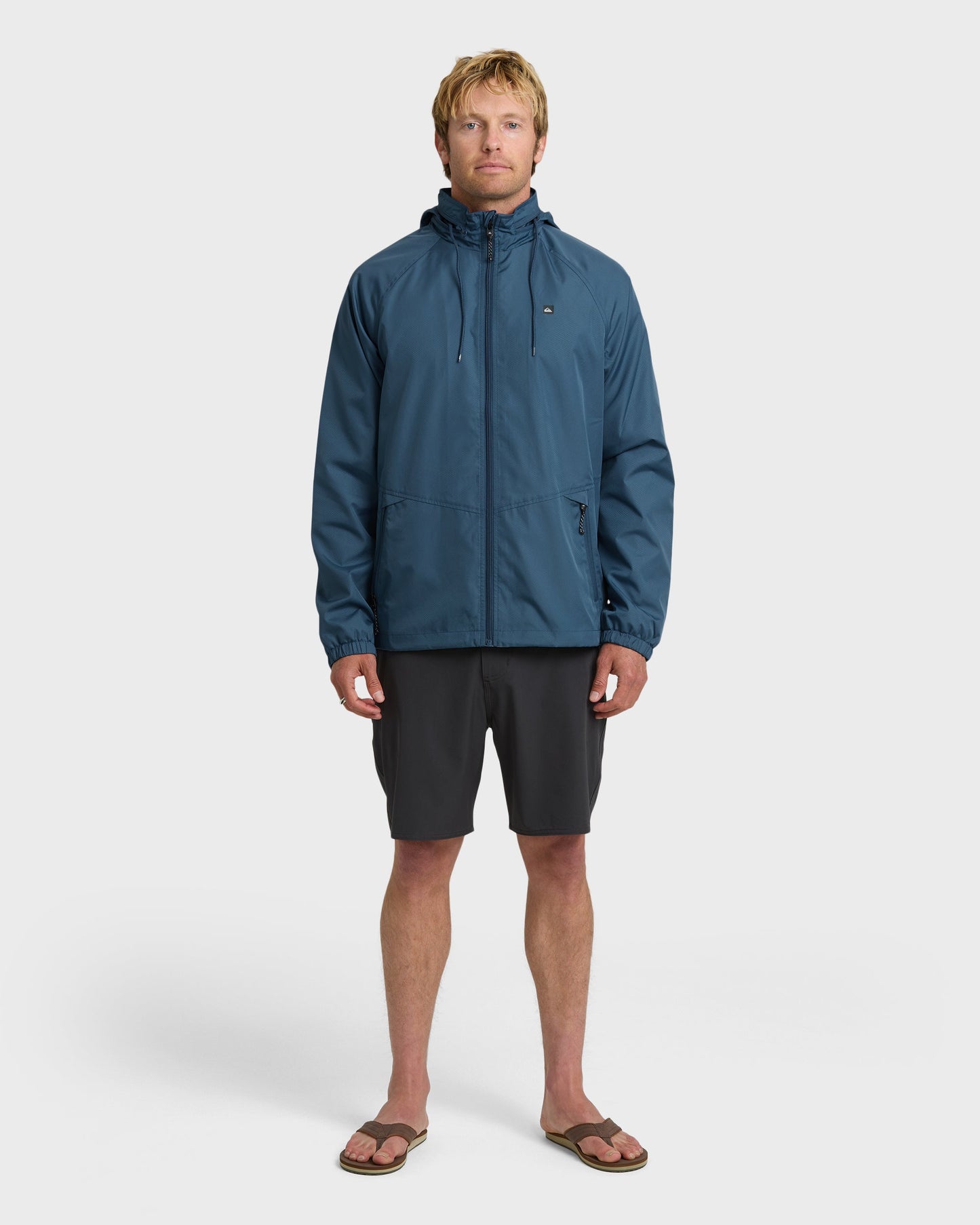 Waterman Shell Shock Water-Resistant Windbreaker - Ensign Blue Quick Silver Ensign Blue