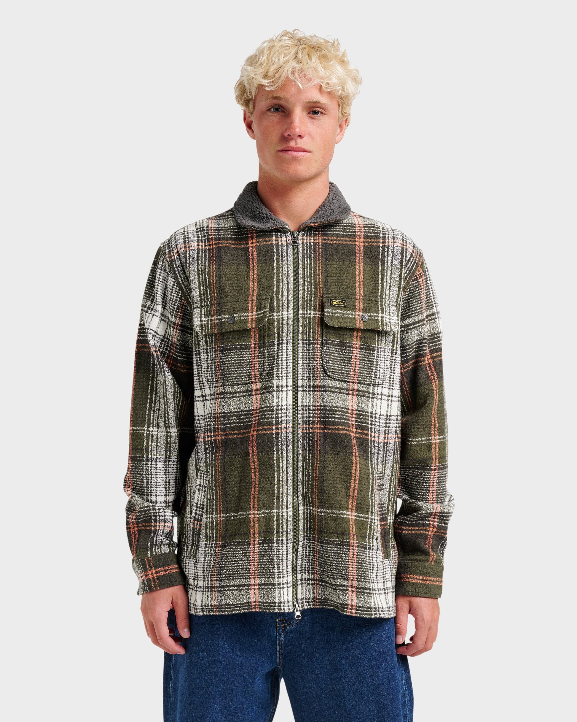 Campo Zip Flannel Shirt - Grape Leaf Quick Silver Grape Leaf